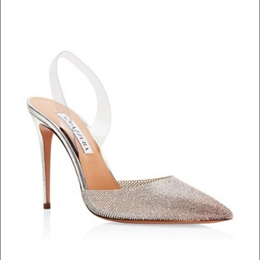 Aquazzura So‎ Nude Crystal Plexi Pump